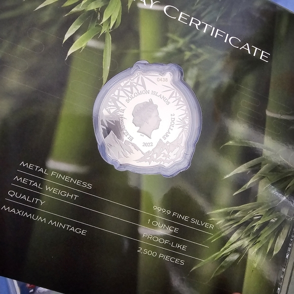 2022 1 oz Silver Giant Panda - Gentle Giants Solomon Islands $2 Coin Pamp .999 - Picture 3 of 3